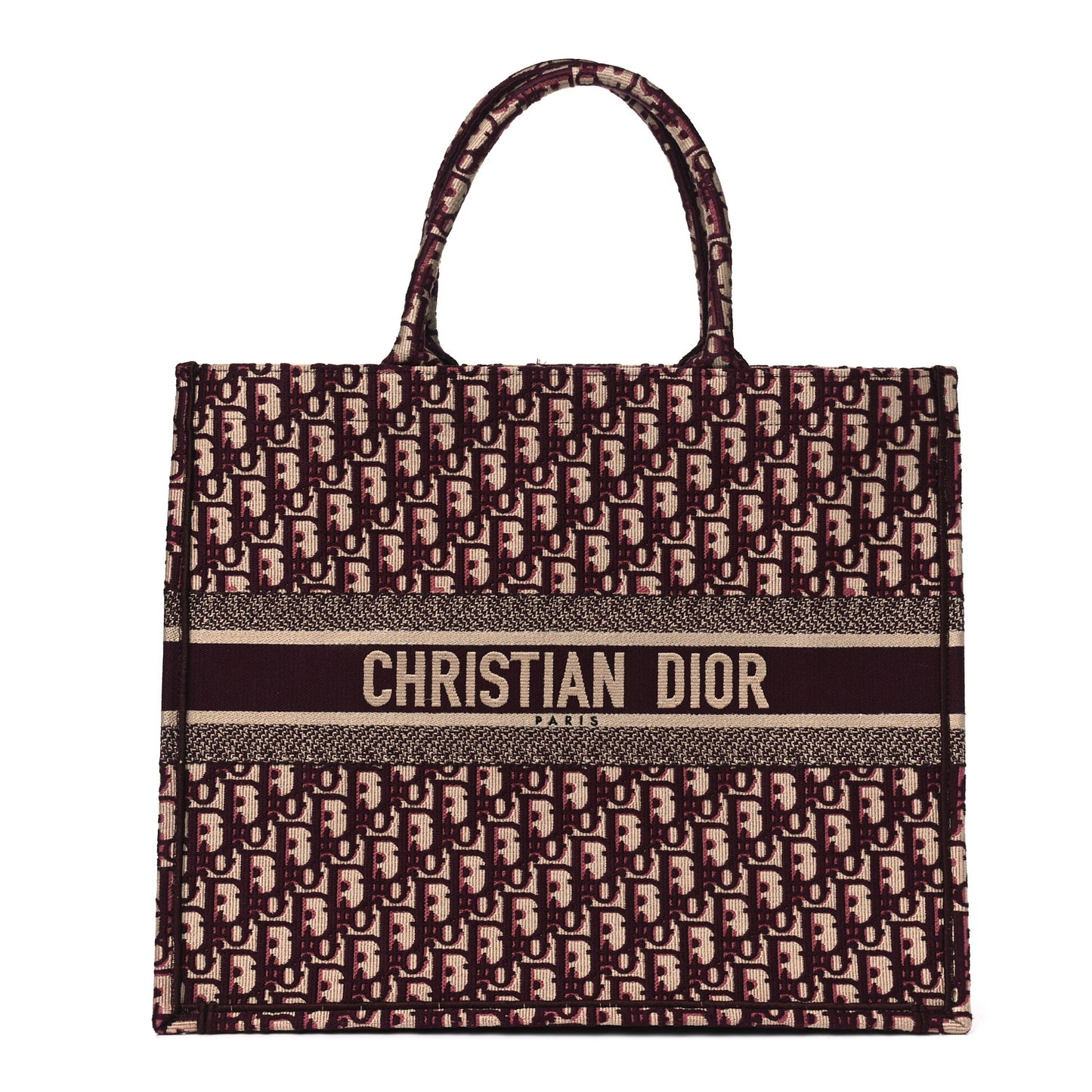 Oblique Large Book Tote Burgundy Multicolor