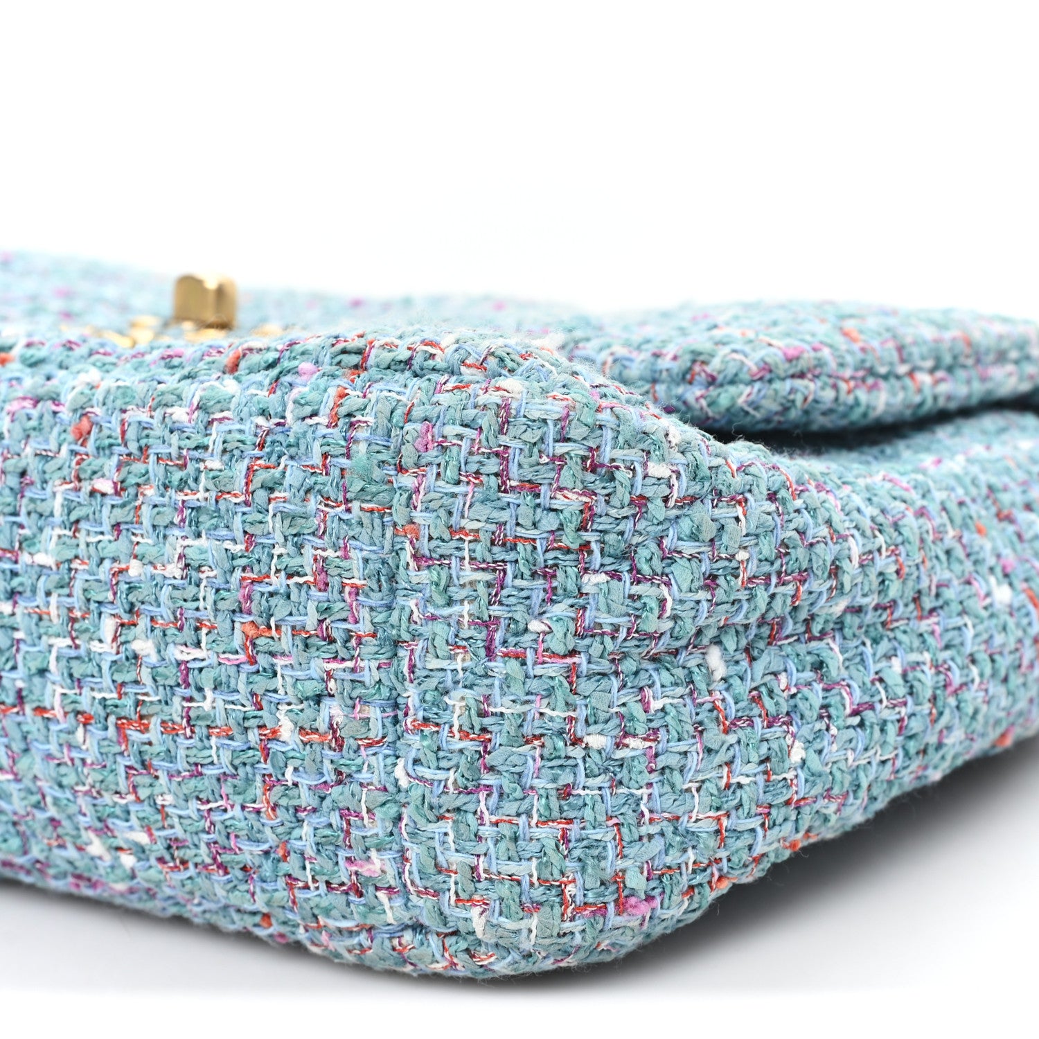 Chanel Tweed Quilted Medium Chanel 19 Flap Blue Multicolor 10 of 11