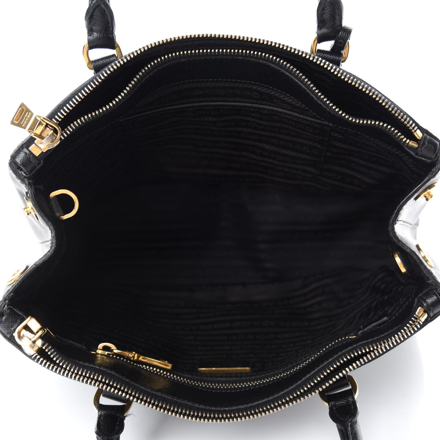 Saffiano Small Galleria Double Zip Tote Black