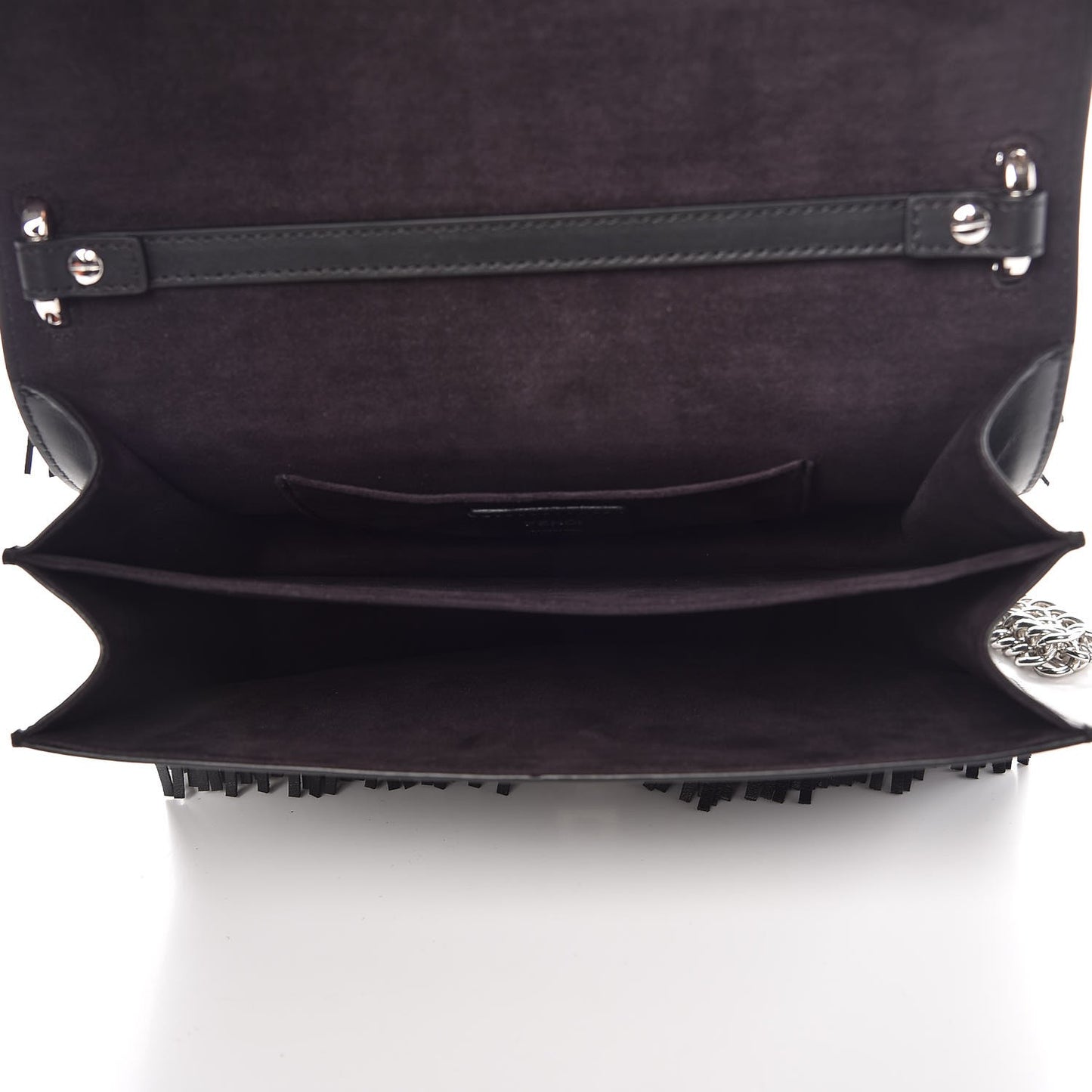 Vitello Century Opaco Monster Eyes Fringe Studded Kan I Shoulder Bag Black