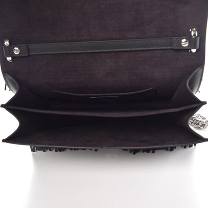 Fendi Vitello Century Opaco Monster Eyes Fringe Studded Kan I Shoulder Bag Black 5 of 7