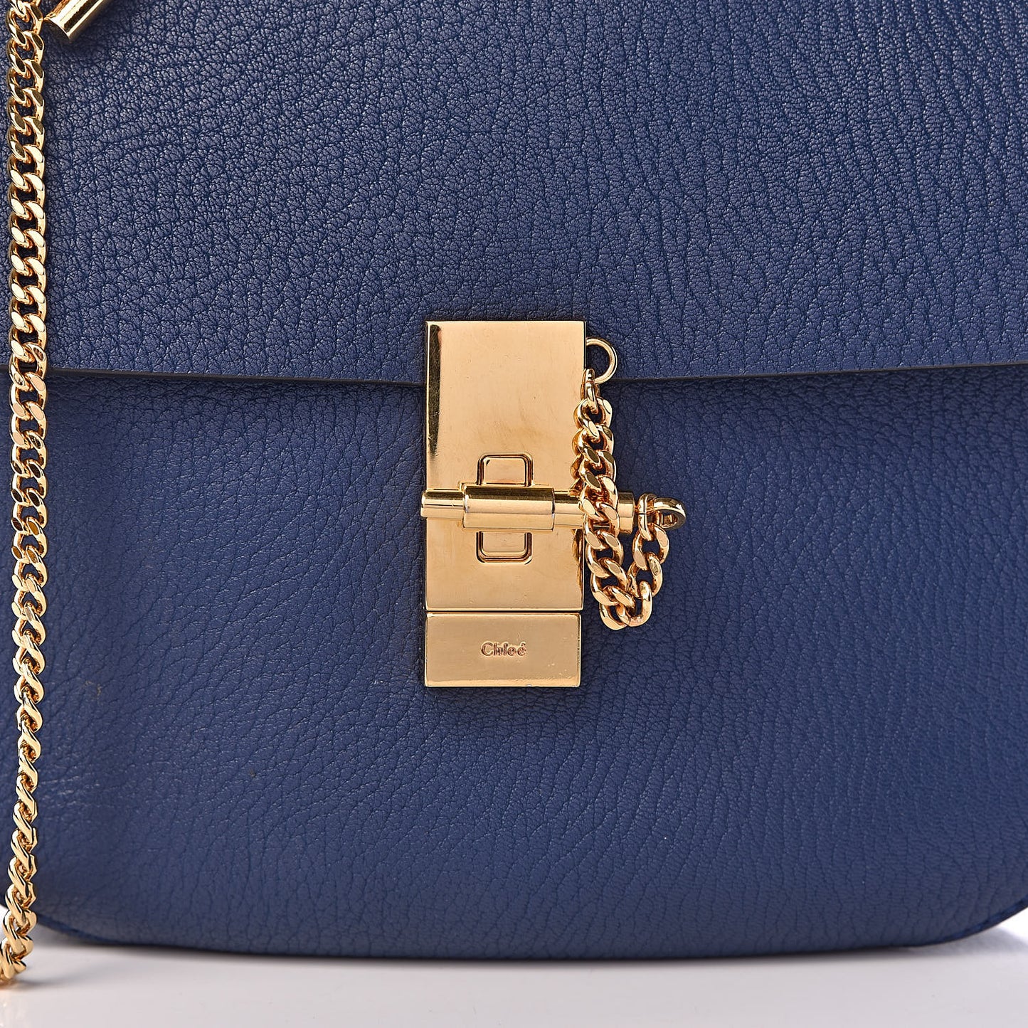Grained Lambskin Drew Shoulder Bag Royal Navy