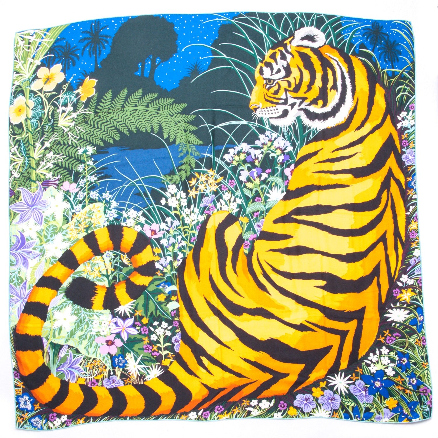 Hermes Cashmere Silk Tyger Tyger Shawl 140 2 of 7