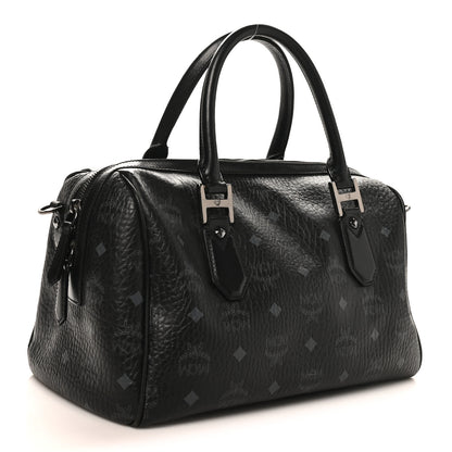 MCM Visetos Heritage Medium Boston Bag Black 3 of 10