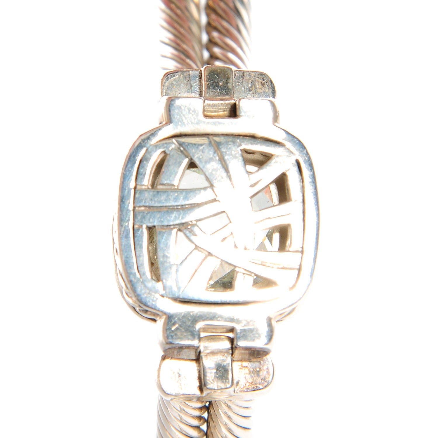 David Yurman Sterling Diamond Prasiolite Albion Cable 10mm Bracelet Small 4 of 5