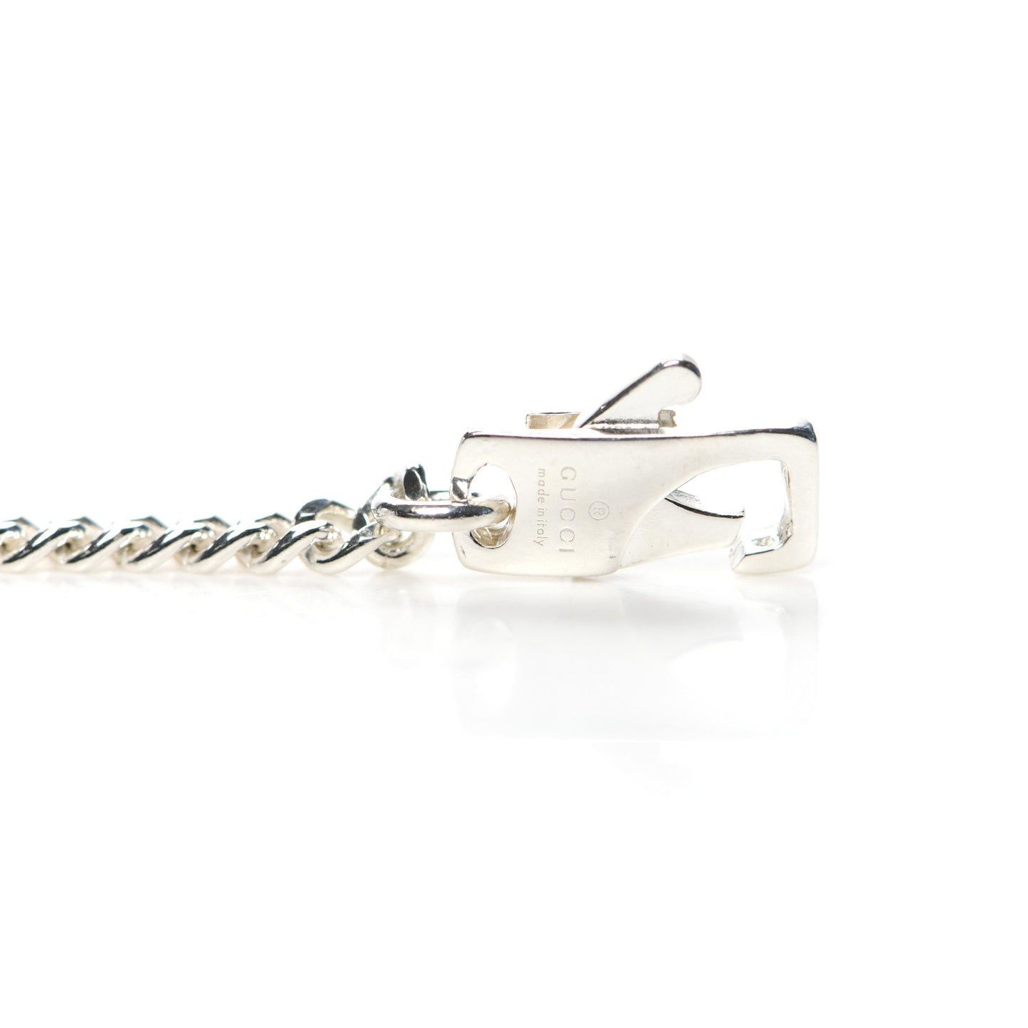Sterling Silver Large Interlocking GG Medallion Pendant Necklace