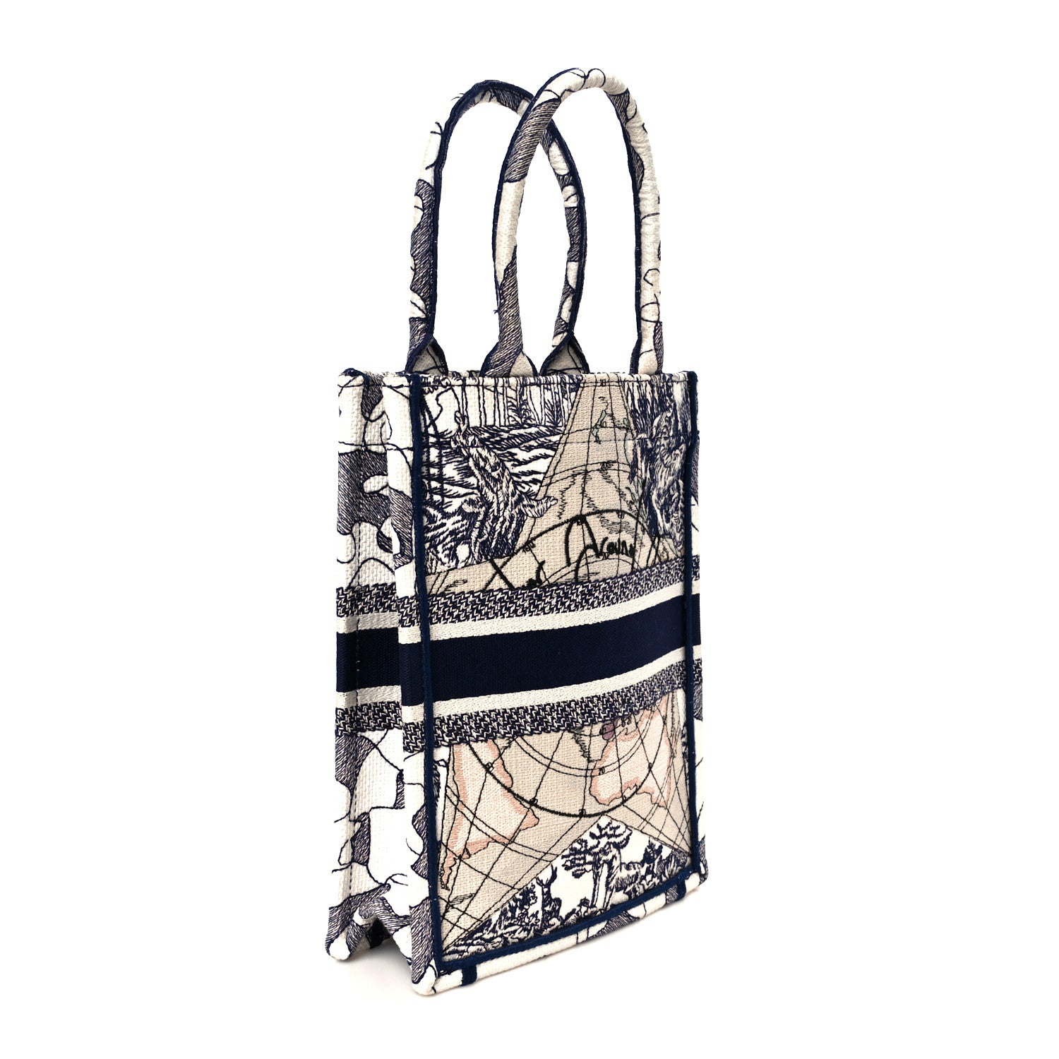 Christian Dior Canvas Embroidered Around The World Vertical Book