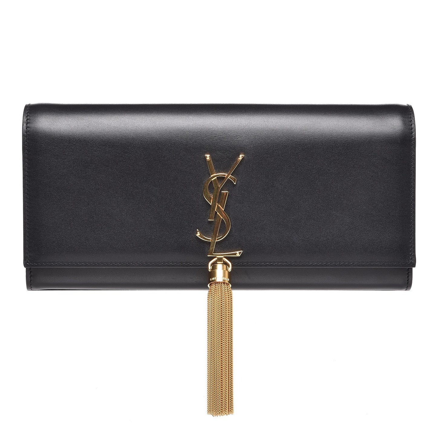 Calfskin Classic Monogram Tassel Clutch Black