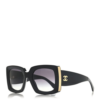 Chanel Acetate Rectangle Sunglasses 5435 Black 1 of 7
