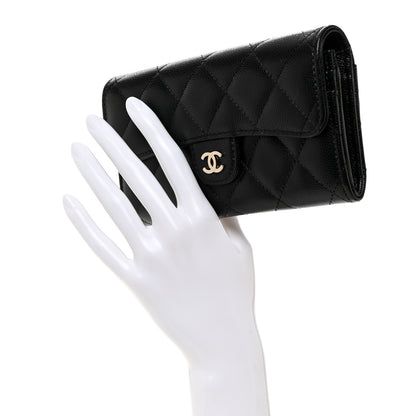 Chanel Caviar Quilted Medium Gusset Flap Wallet Black 2 of 8