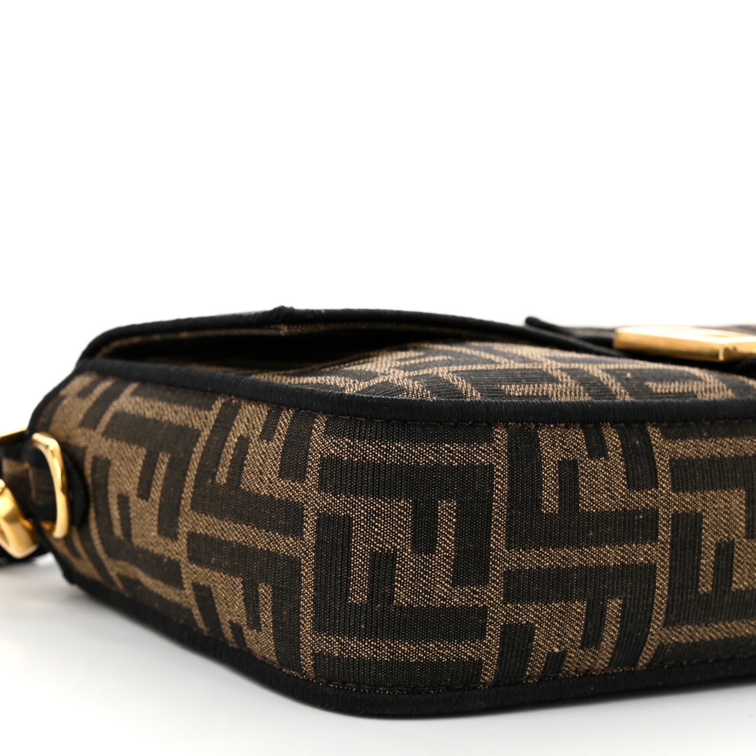 Fendi Fabric Jacquard FF 1974 Medium Baguette Tobacco Moro Black 9 of 10