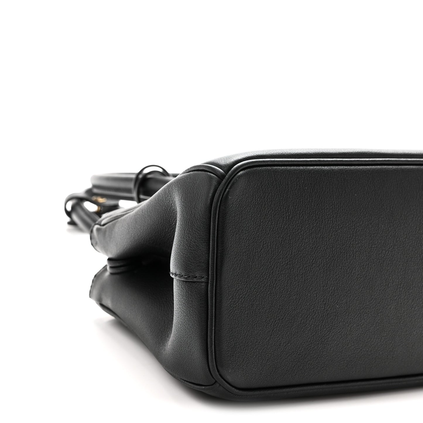 Soft Grain Medium East West Galleria Double Zip Bag Black
