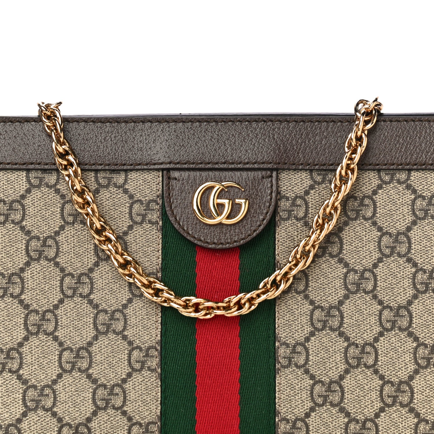 Gucci GG Supreme Monogram Web Small Ophidia Chain Shoulder Bag Brown 8 of 12