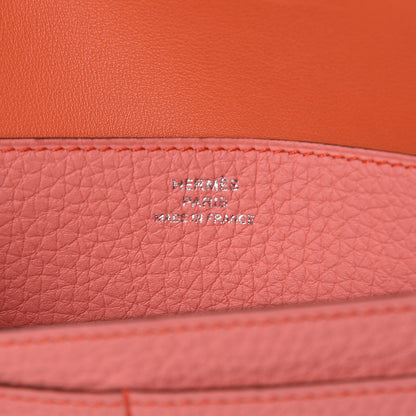 Hermes Togo Dogon Recto Verso Wallet Orange Poppy Rose Candy 7 of 10