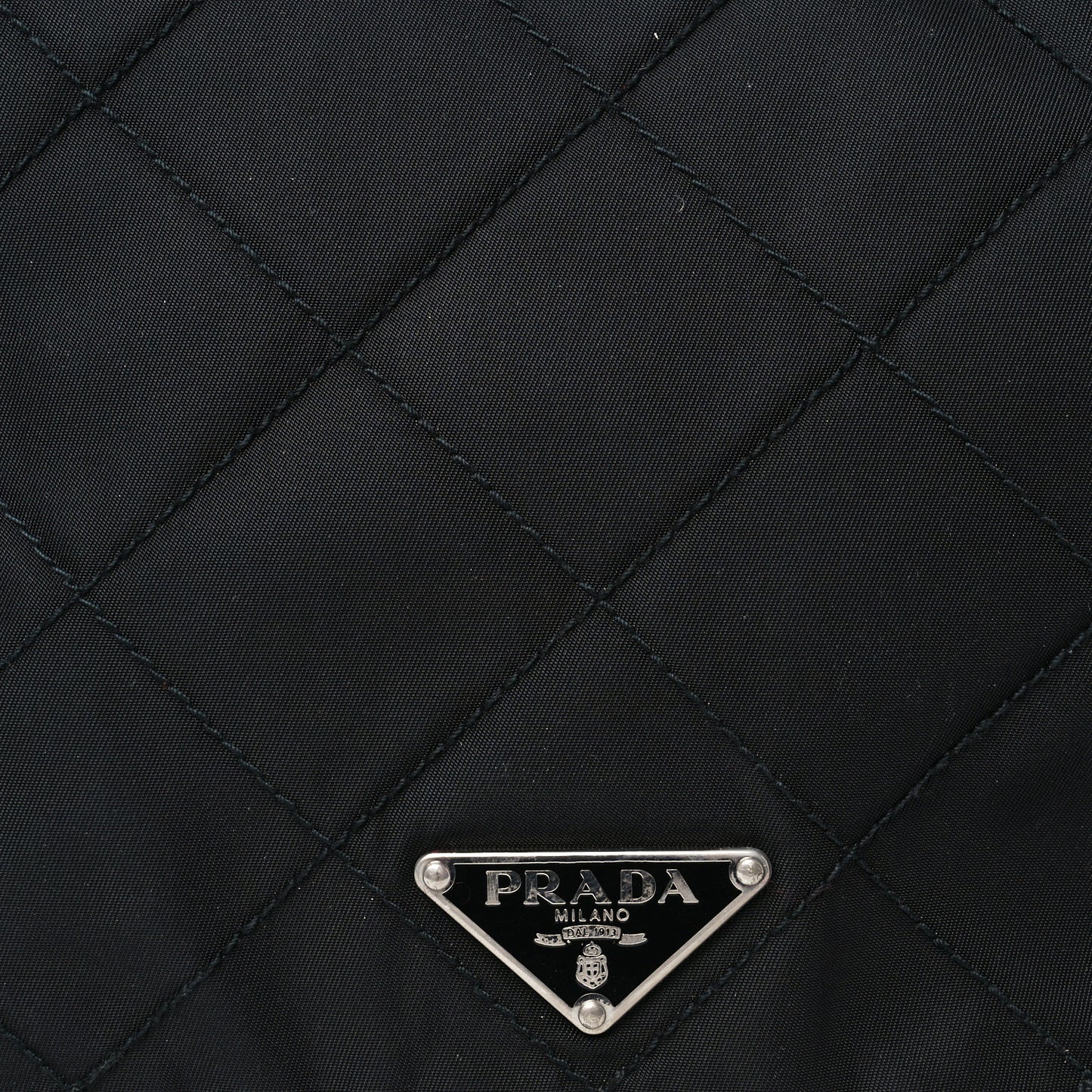 Tessuto Nylon Stitched Hobo Black