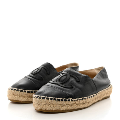 Chanel Lambskin CC Espadrilles 35 Black 3 of 9