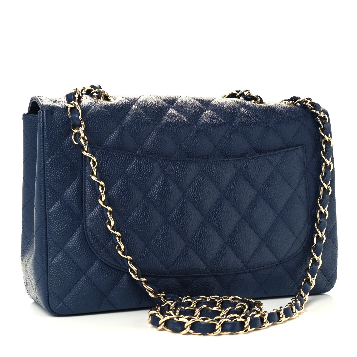 Chanel Caviar Quilted Jumbo Single Flap Navy 3 of 12