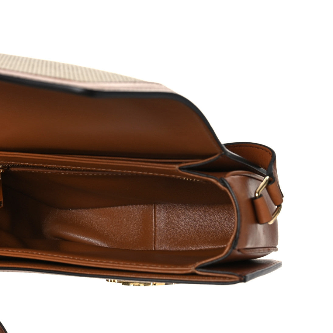Textile Calfskin Classique Triomphe Bag Natural Tan
