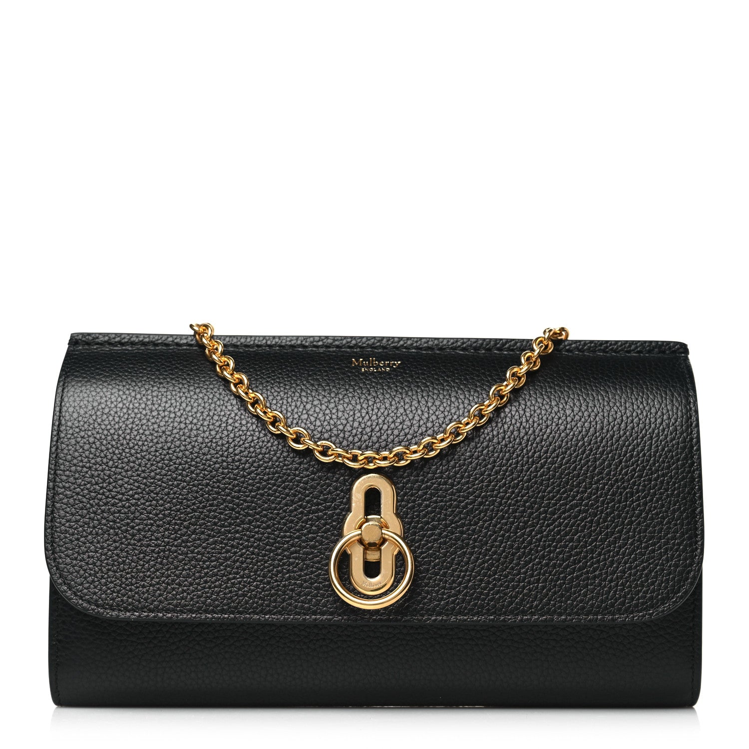 Mulberry Small Classic Grain Amberley Convertible Clutch Black 1 of 9