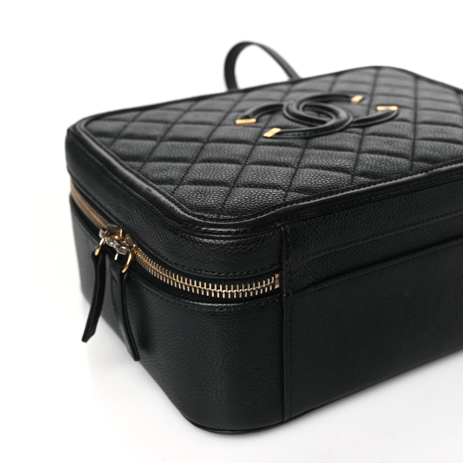 Chanel Caviar Quilted Large CC Filigree Vanity Case Black 8 of 9