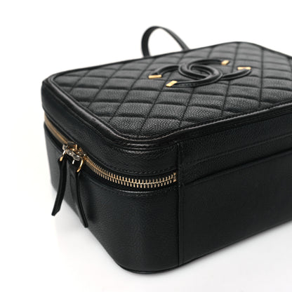 Chanel Caviar Quilted Large CC Filigree Vanity Case Black 8 of 9