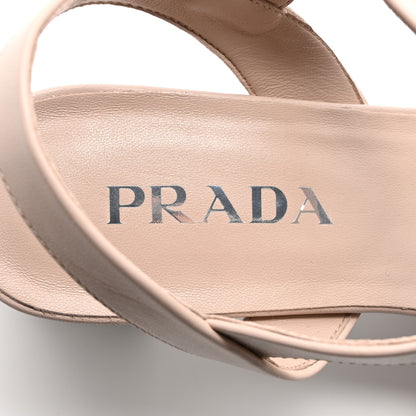 Prada Nappa Logo Quilted Crisscross Platform 20/65mm Sandals 38.5 Ninfea 6 of 11
