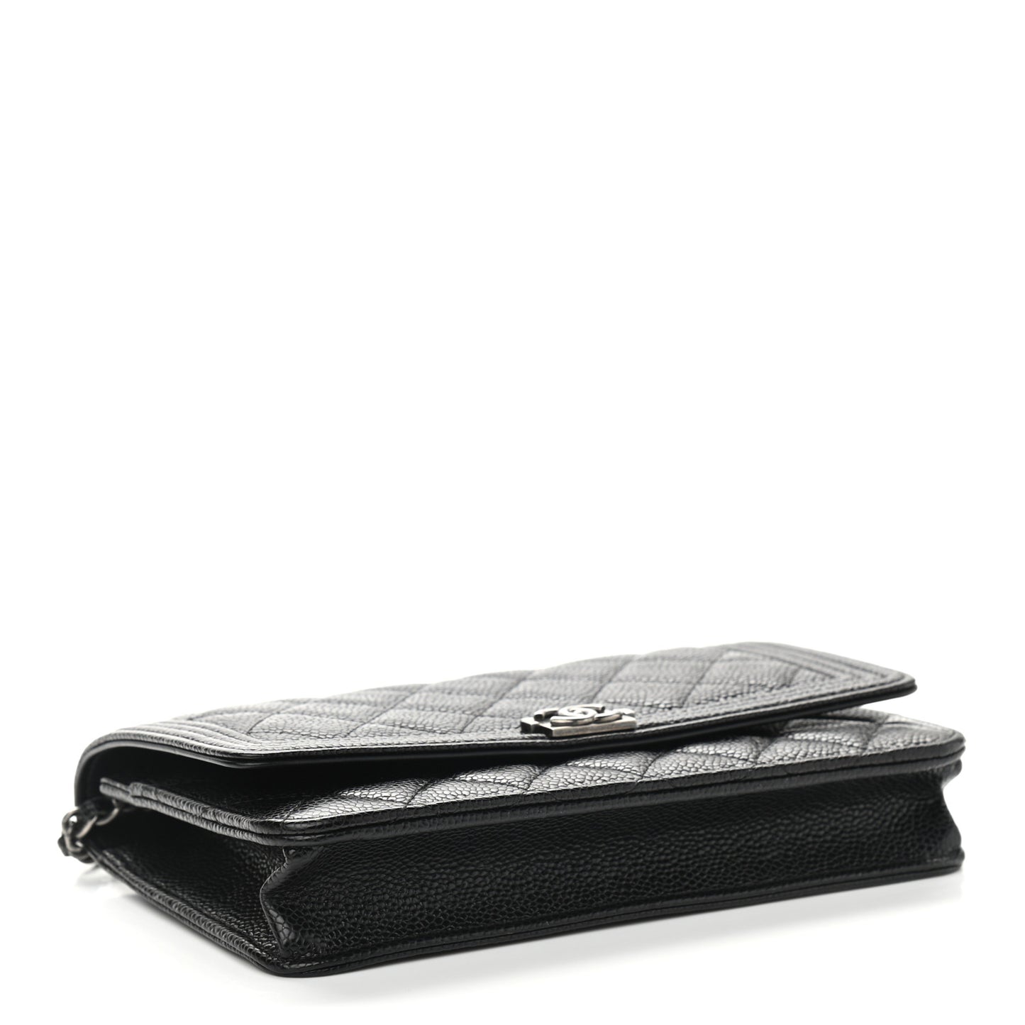 Caviar Quilted Boy Wallet On Chain WOC Black