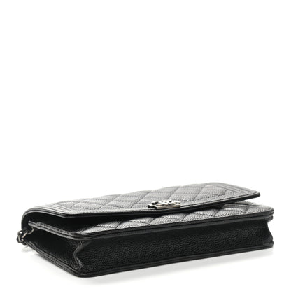 Chanel Caviar Quilted Boy Wallet On Chain WOC Black 4 of 11