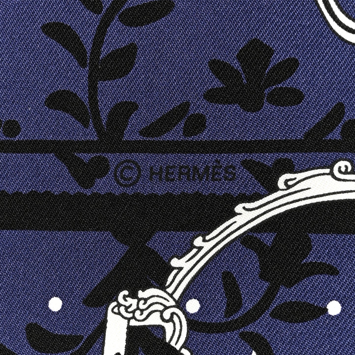 Silk Etriers Bandana Scarf 55 Marine White Black