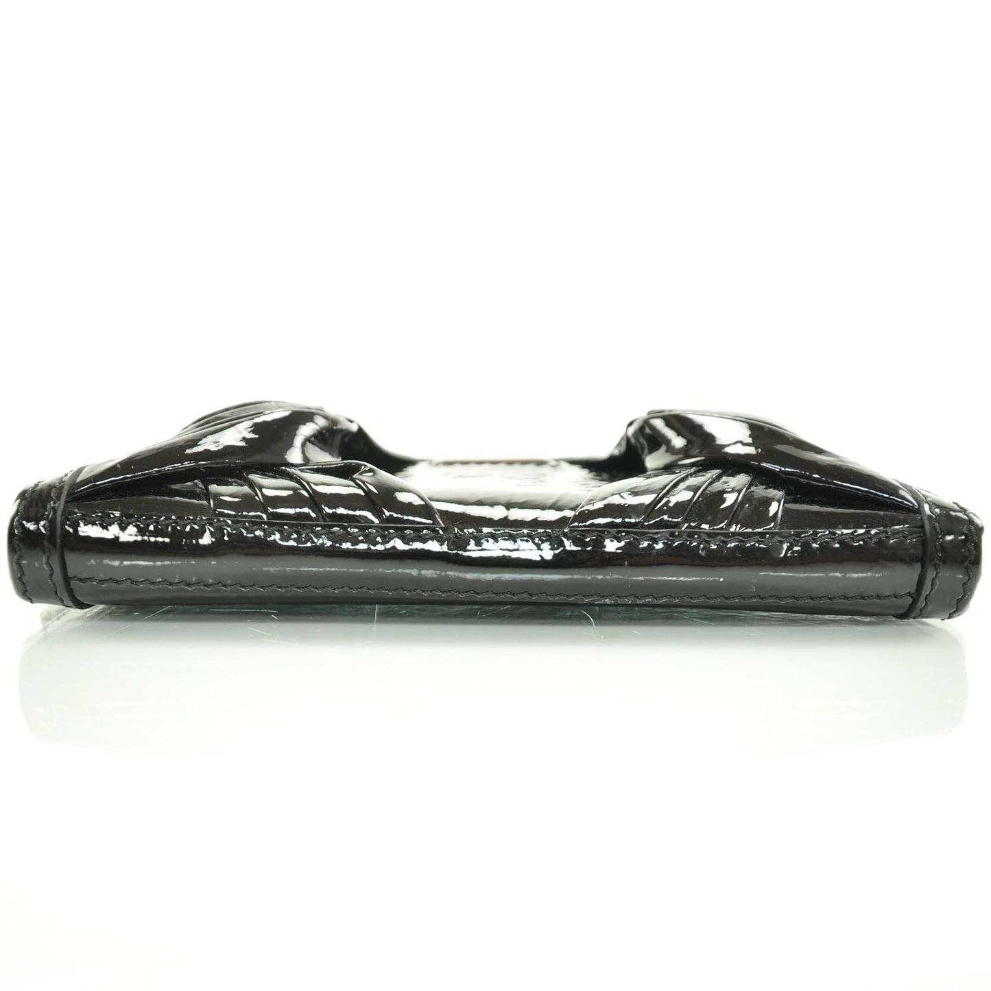 Patent Leather Knot Wallet Black