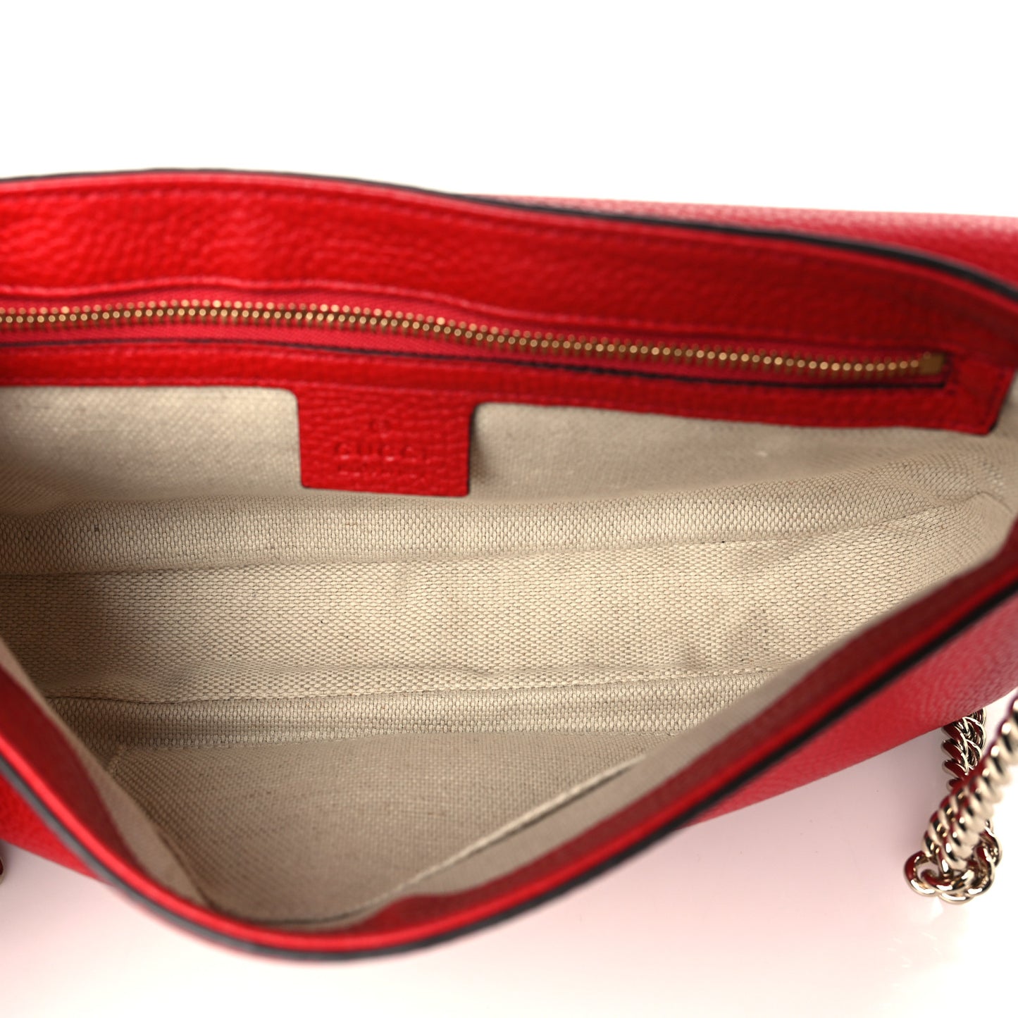 Pebbled Calfskin Medium Soho Flap Crossbody Vibrant Red