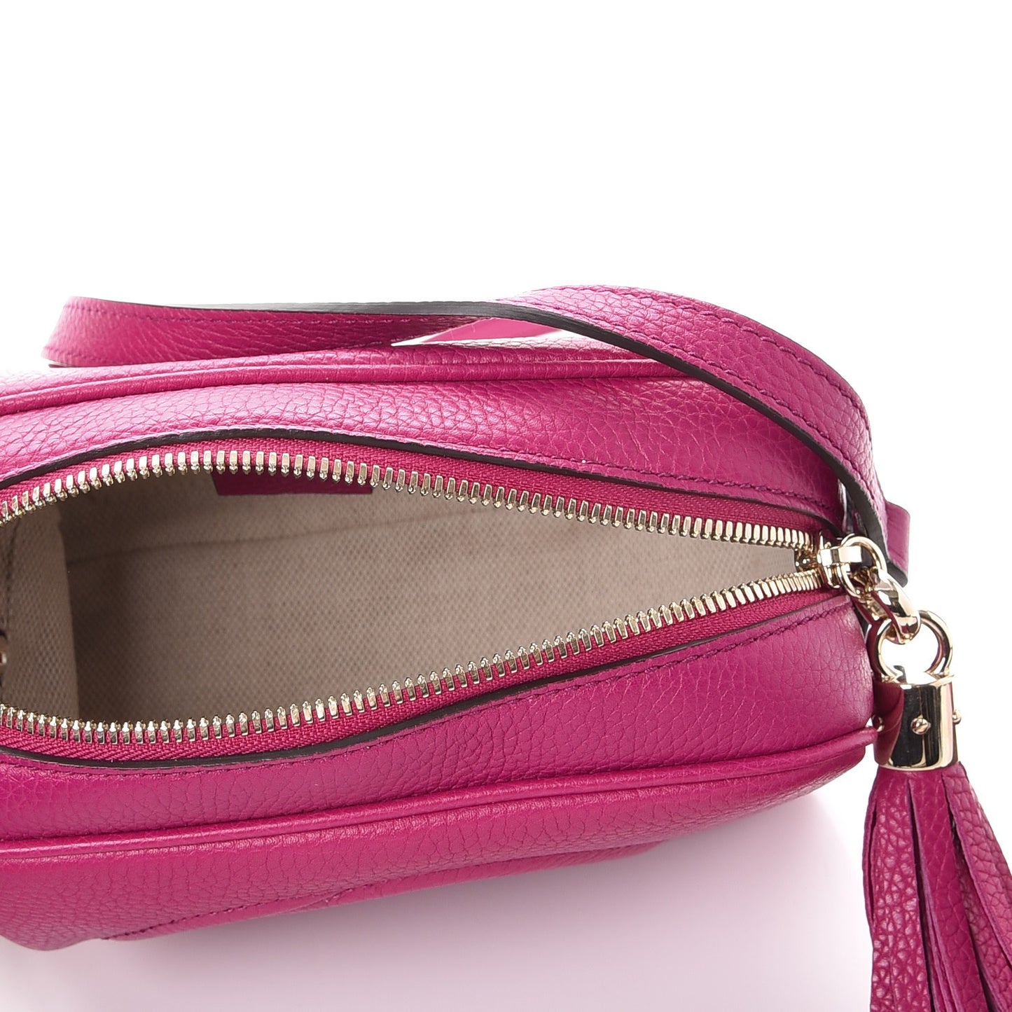Pebbled Calfskin Small Soho Disco Bag Bright Bougainvillea