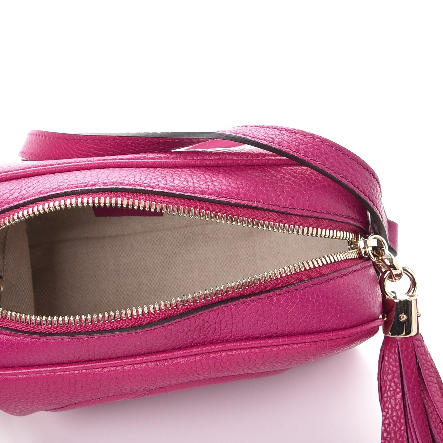 Gucci Pebbled Calfskin Small Soho Disco Bag Bright Bougainvillea 5 of 8