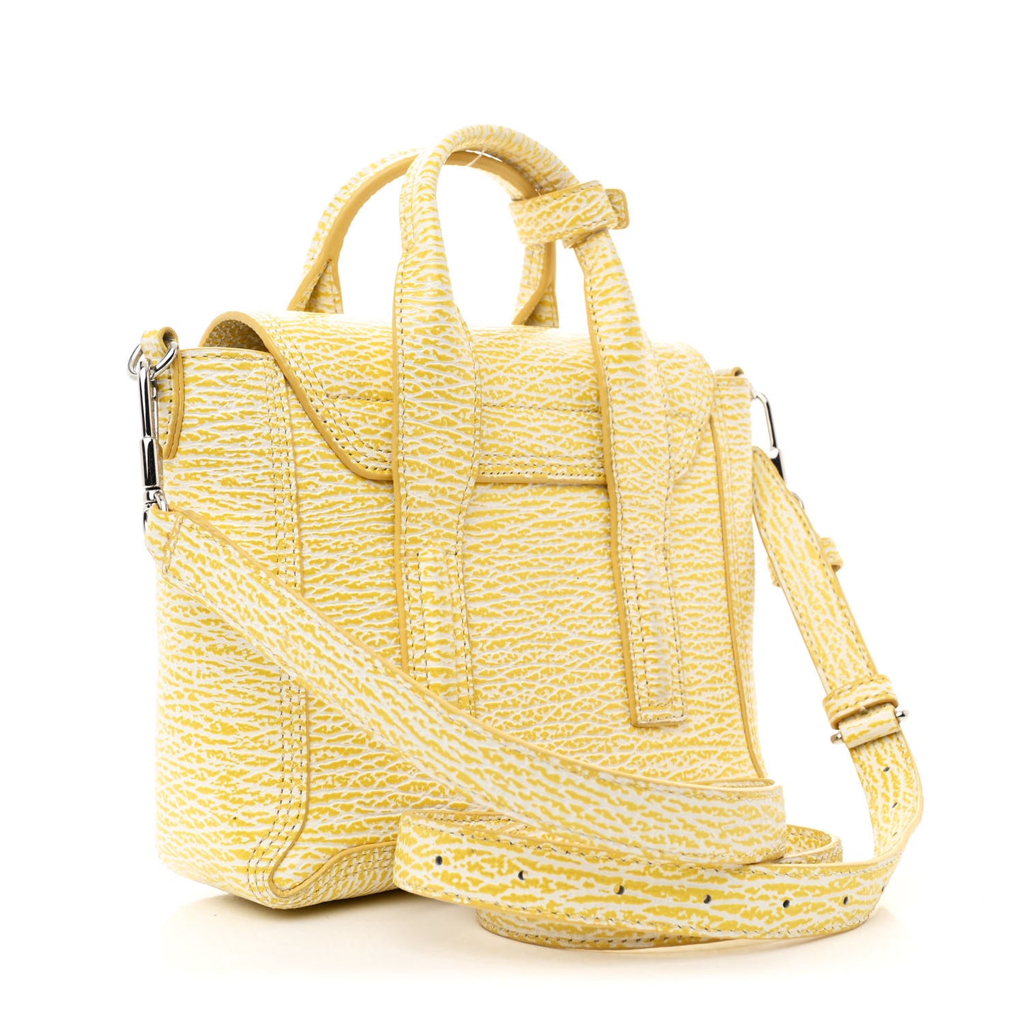 Textured Calfskin Mini Pashli Satchel Ivory Mimosa