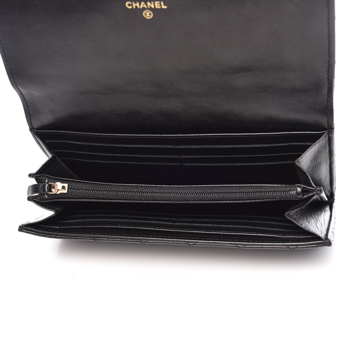 Chanel Lambskin Quilted Large Diamond CC Flap Wallet Black 5 of 14