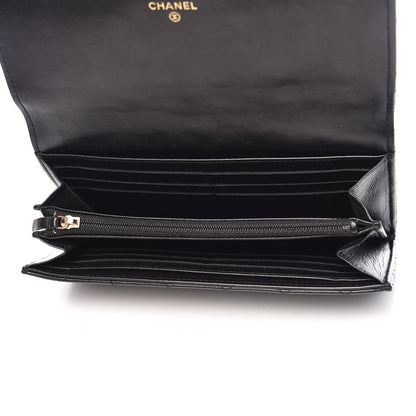 Chanel Lambskin Quilted Large Diamond CC Flap Wallet Black 5 of 14