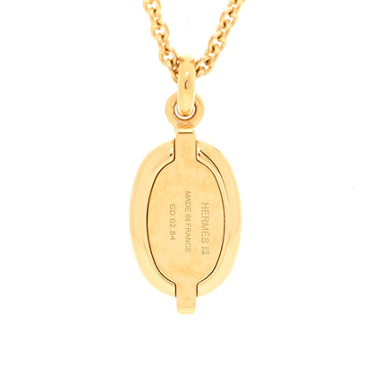 Hermes Metal Enamel Mini Maillon Pendant Necklace Orange Passion 5 of 6