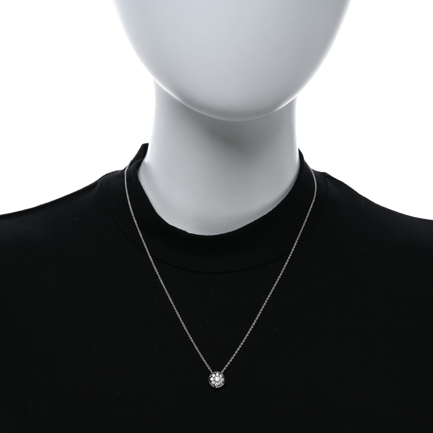 Roberto Coin 18K White Gold Diamond Pendant Necklace 2 of 4