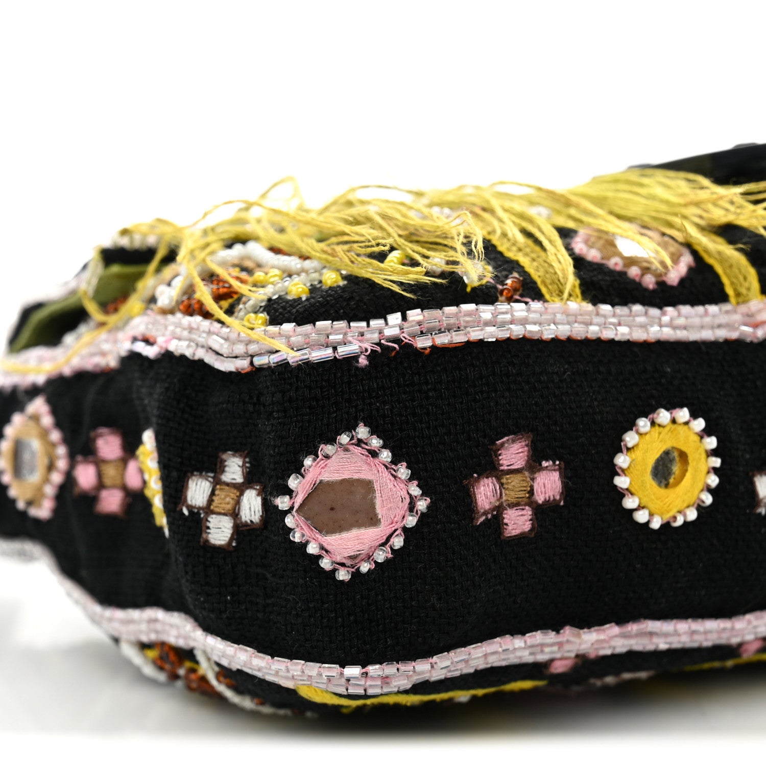 Fendi Canvas Beaded Baguette Black Multicolor 8 of 9