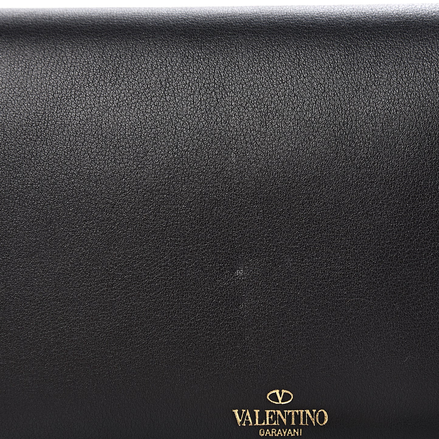 Vitello Small Rockstud Flap Wallet on Chain Black