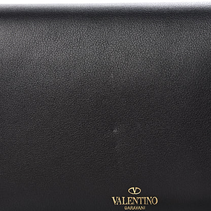 Valentino Garavani Vitello Small Rockstud Flap Wallet on Chain Black 10 of 11
