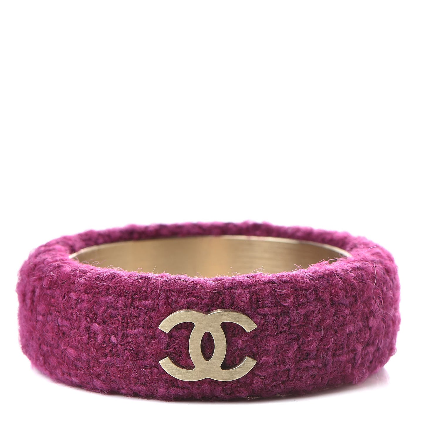 Tweed CC Wide Bangle Dark Pink