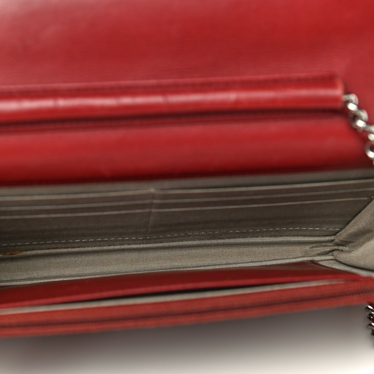 Chanel Caviar Timeless CC Wallet on Chain WOC Dark Red 5 of 18