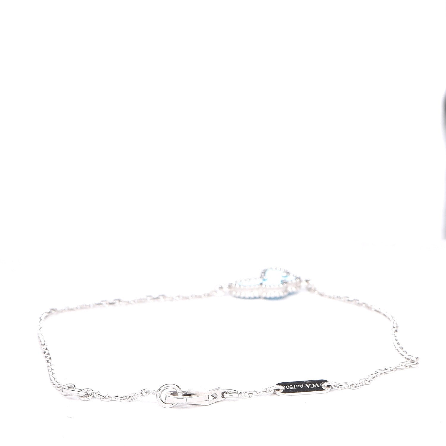 Van Cleef & Arpels 18K White Gold Turquoise Sweet Alhambra Butterfly Bracelet 3 of 6
