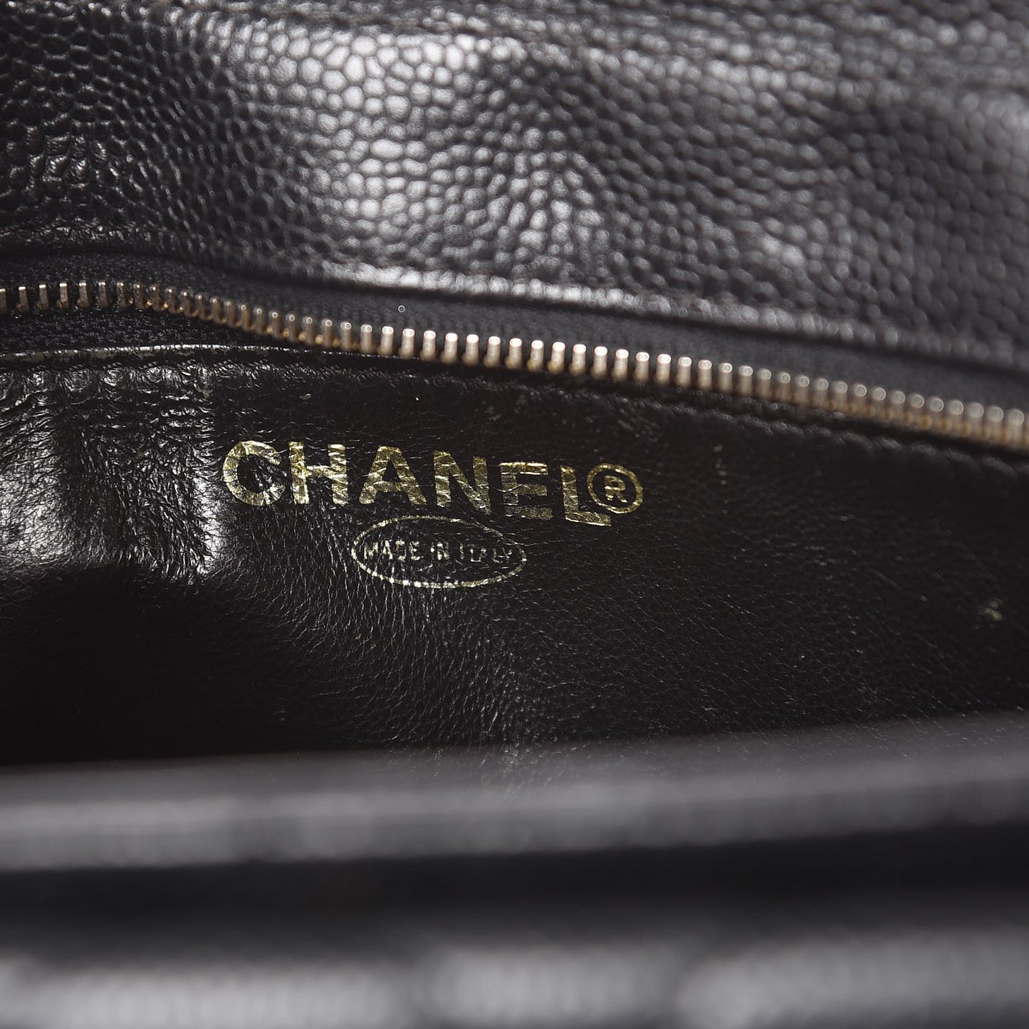 Caviar Quilted Flap Shoulder Bag Black