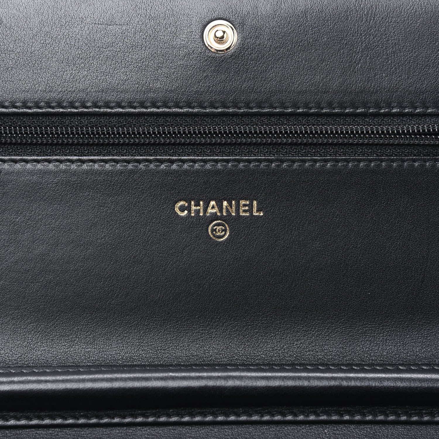 Chanel Calfskin Chevron Boy Wallet On Chain WOC Black 6 of 12