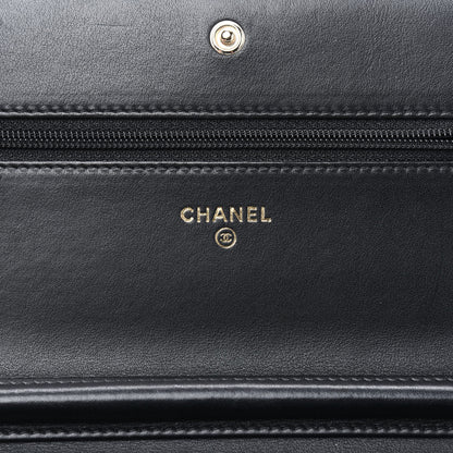 Chanel Calfskin Chevron Boy Wallet On Chain WOC Black 6 of 12