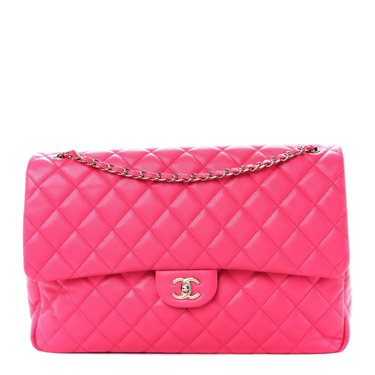 Chanel Caviar Quilted XXL Travel Flap Bag Dark Pink 1 of 11
