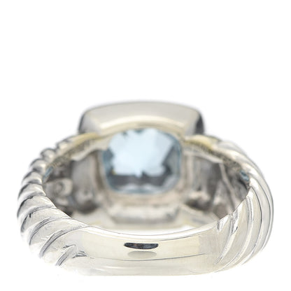 David Yurman Sterling Silver 14K Yellow Gold Blue Topaz 7mm Noblesse Ring 53 6.5 4 of 6