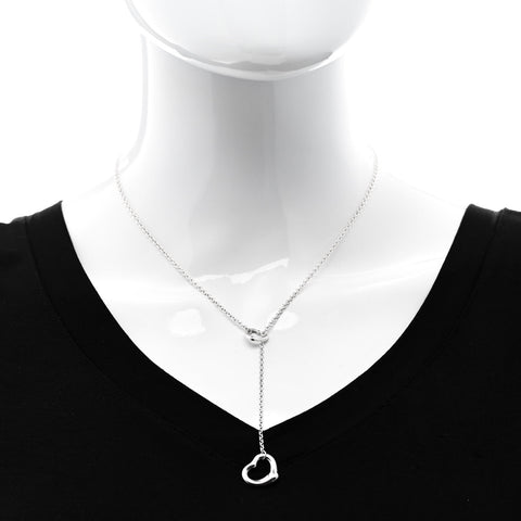 Sterling Silver Elsa Peretti Open Heart Lariat Necklace